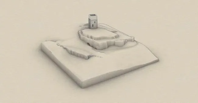 Plan 3D du donjon au XIe siècle ©Château de Salignac