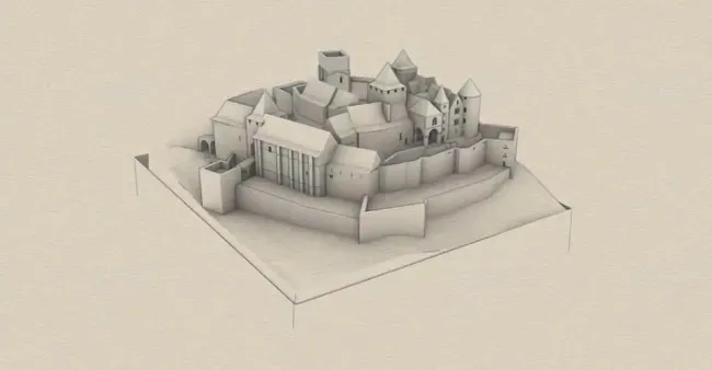 Reconstitution 3D des extensions du XVe siècle ©Château de Salignac