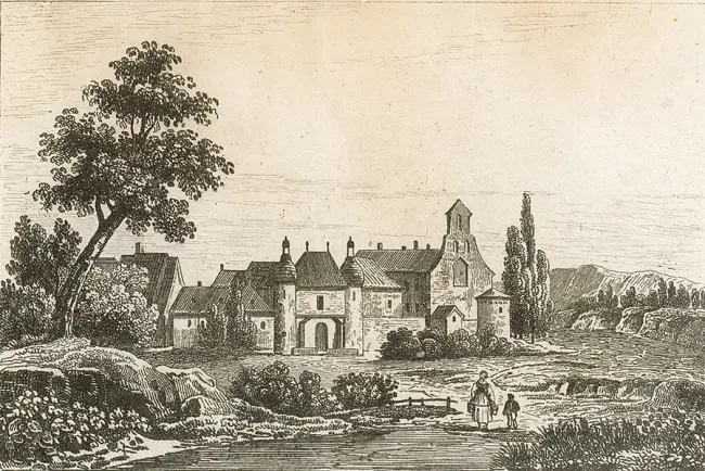 Commanderie d'Arville Gravure originale © France pittoresque