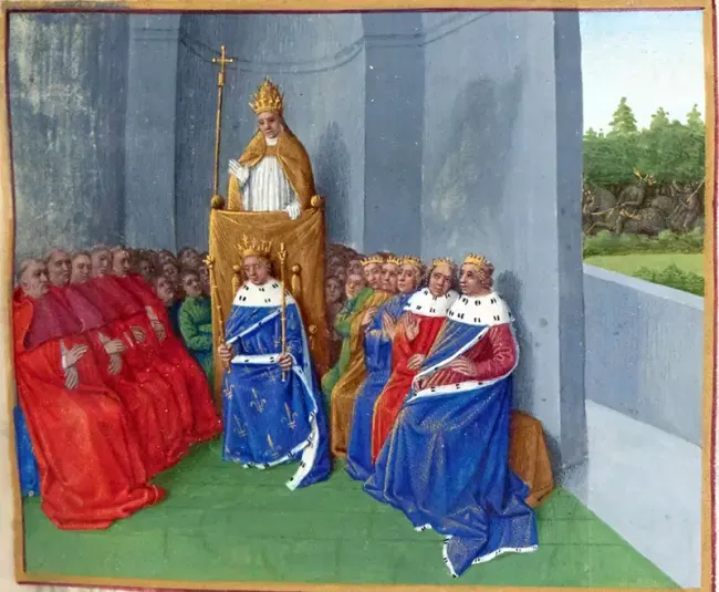 Le pape Urbain II prêchant la 1re croisade ©Jean Fouquet, vers 1455-1460