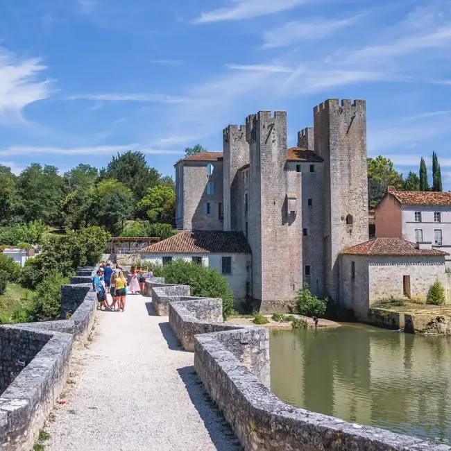 Vue du Moulin des Tours depuis le pont © Albret Tourisme