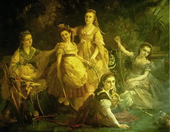 Tableau de 5 des 6 filles d'Ambroise Joubert © Jules Eugène Lenepveu