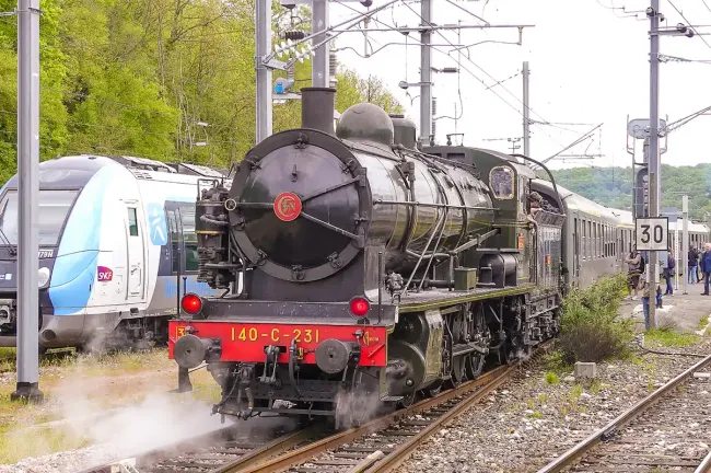 Locomotive 140C231 au musée vivant du chemin de fer, AJECTA © Didier Duforest CC BY-SA 4.0