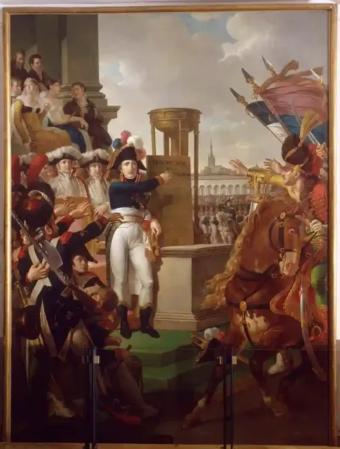 Le général Bonaparte proclamant la République Cisalpine à Milan, le 9 juillet 1797, huile sur toile, 1808 © Louis Lafitte (1770-1828)