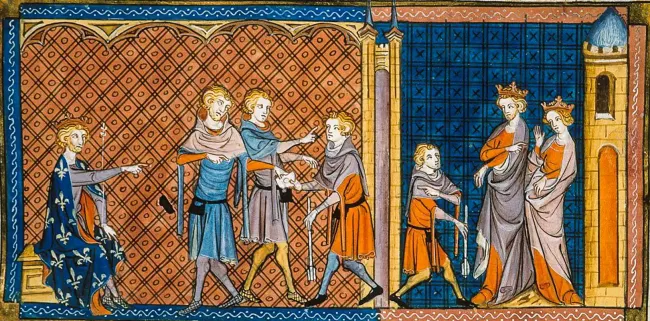 Philippe Auguste, Henri II et Aliénor d'Aquitaine © Chroniques de Saint-Denis
