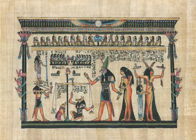 Papyrus sur la pesée de l'Âme © Musée du Pesage de Béthune